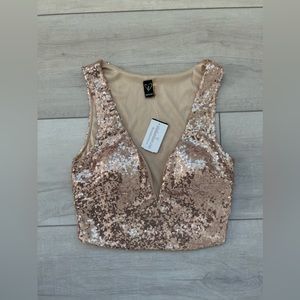 Windsor gold sequin crop top